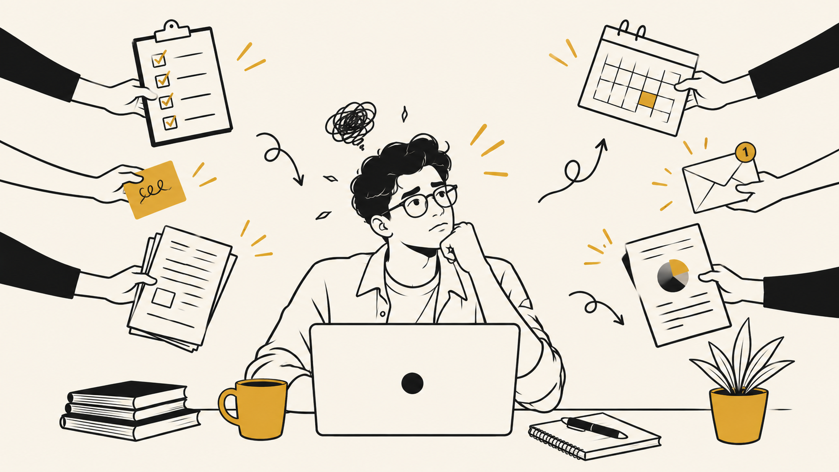 overwhelmed founder at desk